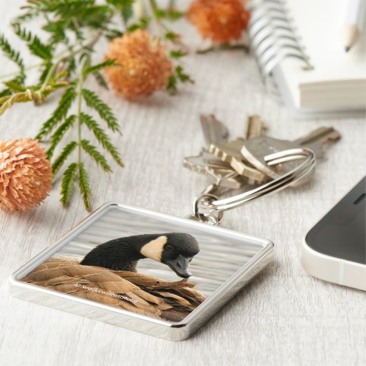 Canada Goose op het meer Sleutelhanger (Zijkant)