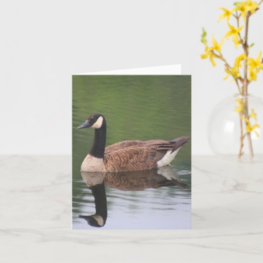 Canada Goose Reflections Nature Note Kaart (Gele Bloem)
