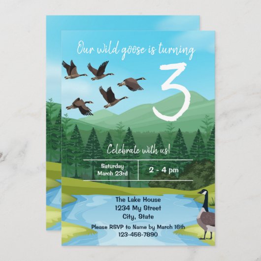 Canada Goose verjaardagsuitnodiging Kaart (Voorkant / Achterkant)