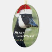 Canada Goose Wearing Santa Hat Holiday Keramisch Ornament (Links)