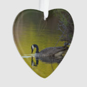 Canada Goose Wildlife Lake Dated Photo Custom Ornament (voorkant)
