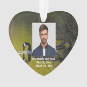 Canada Goose Wildlife Lake Dated Photo Custom Ornament (achterkant)