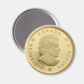Canada Gouden Dollar gezicht Magneet (Voorkant / Achterkant)