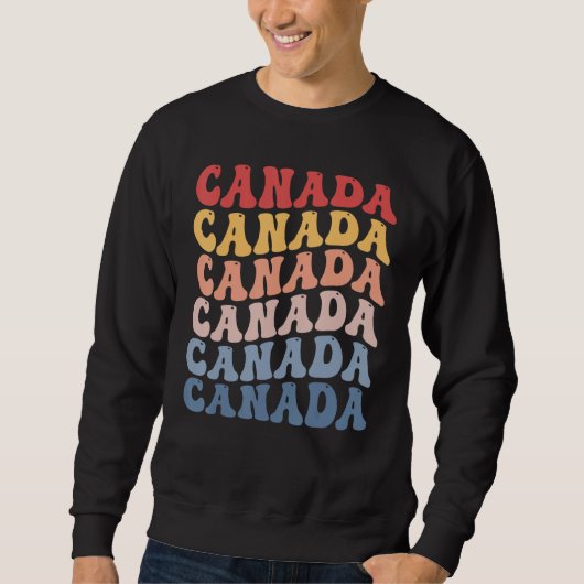 Canada Groovy Retro Canadees Trui (Voorkant)