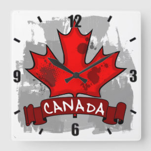 Canada grunge esdoornblad wandklok