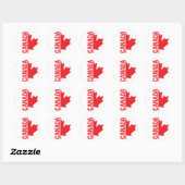 Canada half esdoornblad rode witte stickers (Vel)