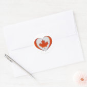 Canada Heart Flag Maple Leaf Trots Gratis Patriott Ronde Sticker (Envelop)