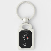 Canada Heart Keyring, Canadese vlag Sleutelhanger (Voorkant)