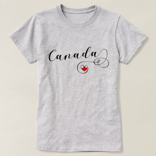 Canada Heart T-Shirt, Canadese vlag T-shirt (Design voorkant)