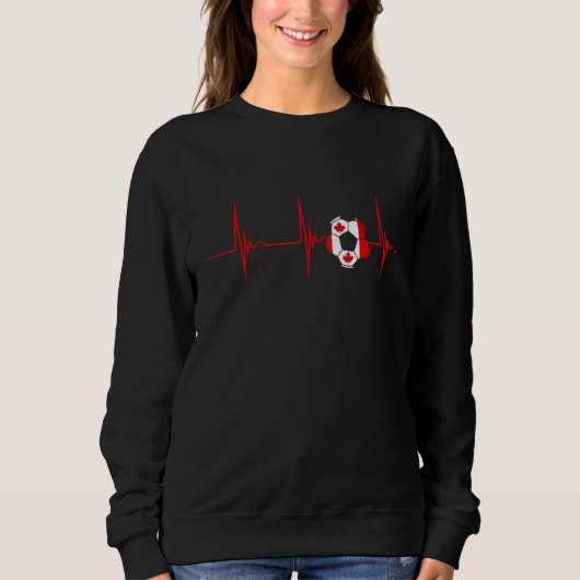 Canada Heartbeat EKG Pulse Ball Canadian Flag Mapl Trui (Voorkant)