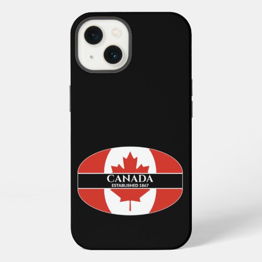 Canada heeft de witte tekst van 1867 Maple Leaf Fl iPhone Hoesje (Achterkant)