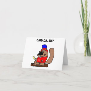 Canada Hockey Beaver Funny Canuck Cartoon Kaart