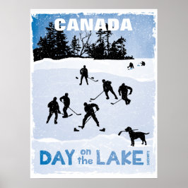 Canada Hockey Day op het meer van Pond Hockey Poster