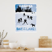Canada Hockey Day op het meer van Pond Hockey Poster (Keuken)
