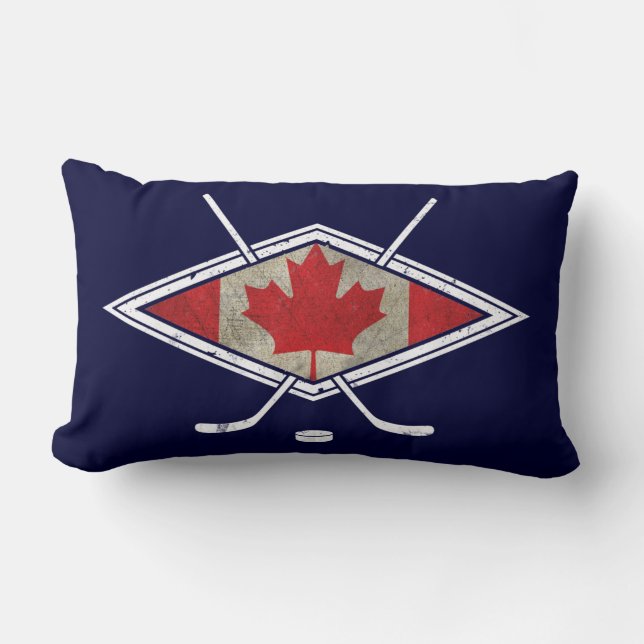 Canada Hockey Flag Logo Pillow Kussen (Voorkant)