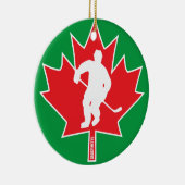 Canada Hockey Maple Leaf Canadese Player Kerstmis Keramisch Ornament (Rechts)