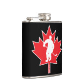Canada Hockey Maple Leaf Player rood op zwart Heupfles (Rechts)