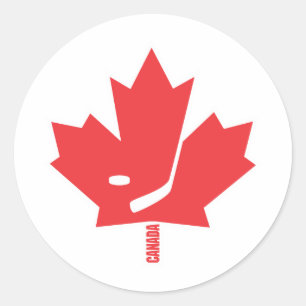 Canada Hockey Maple Leaf Ronde Sticker