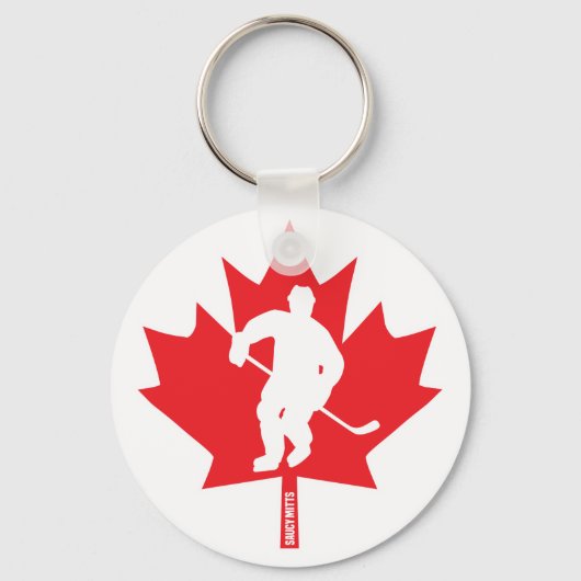 Canada Hockey Maple Leaf Speler Sleutelhanger (Voorkant)