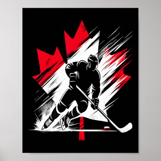 Canada Hockey Vlag Poster (Voorkant)