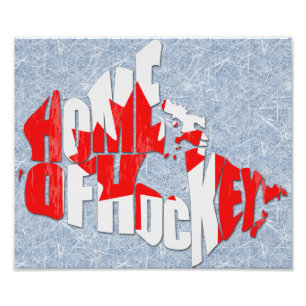 Canada Home of Hockey Map Foto Afdruk