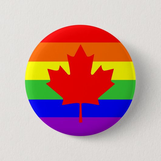 canada : homo trotse regenboogvlag ronde button 5,7 cm (Voorkant)