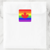 canada : homo trotse regenboogvlag vierkante sticker (Tas)
