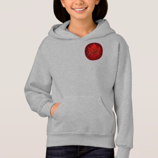 Canada Hoodie Canada Meisjes Maple Leaf Shirt Hood (Voorkant)