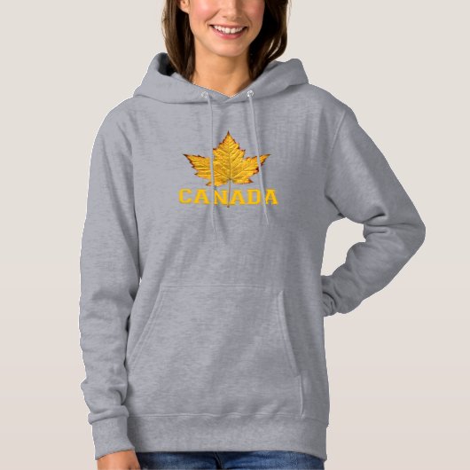 Canada Hoodies Vrouwen Gouden Maple Leaf Hoodie Sh (Voorkant)