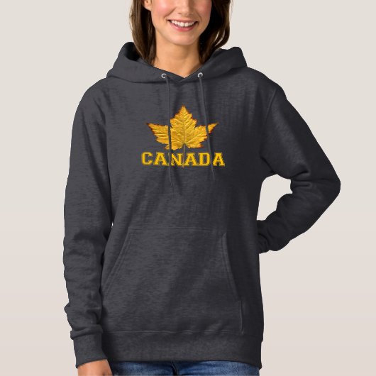Canada Hoodies Vrouwen Gouden Maple Leaf Hoodie Sh (Voorkant)