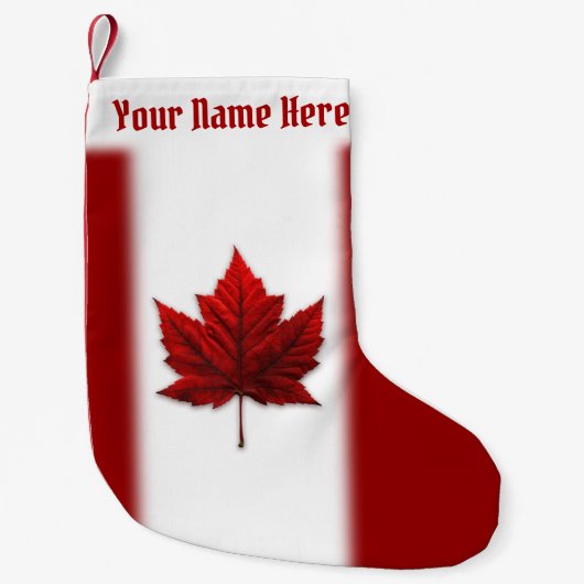 Canada houdt de Canadese vlag tegen kerstmis Kleine Kerstsok (Voorkant)