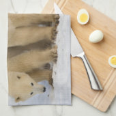 Canada, Hudson Bay. Polaire beer moeder met twee k Theedoek (Quarter Fold)