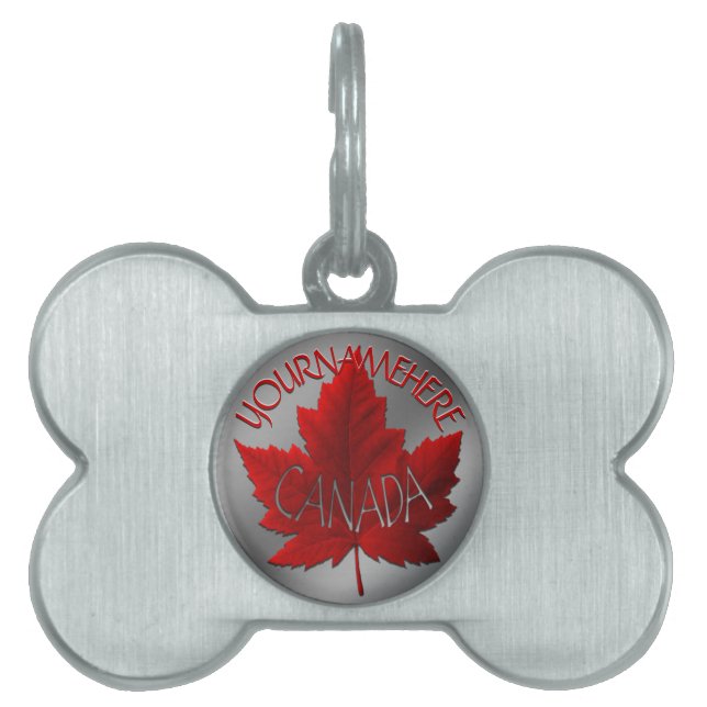 Canada huisdier souvenirlabels Cadeaus Canada hond Huisdieren Naamplaatje (voorkant)