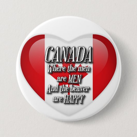 Canada Humor Heart Flag Button (Voorkant)
