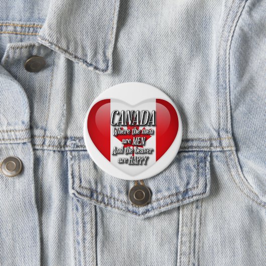 Canada Humor Heart Flag Button (In situ)