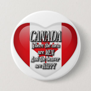 Canada Humor Heart Flag Button