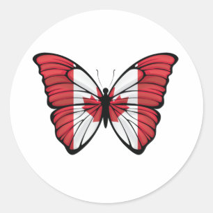 Canada Hypolimnas Butterfly Ronde Sticker