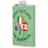 Canada Ierland USA Shamrock Vlag gepersonaliseerd Heupfles (Links)