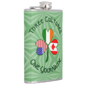 Canada Ierland USA Shamrock Vlag gepersonaliseerd Heupfles (Rechts)