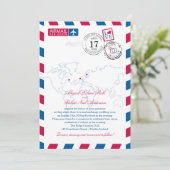 Canada Ierland Zweden Airmail Heart Wedding Kaart (Staand voorkant)