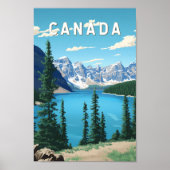 Canada Illustration Travel Art Vintage Poster (Voorkant)