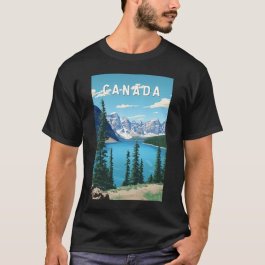 Canada Illustration Travel Art Vintage T-shirt (Voorkant)