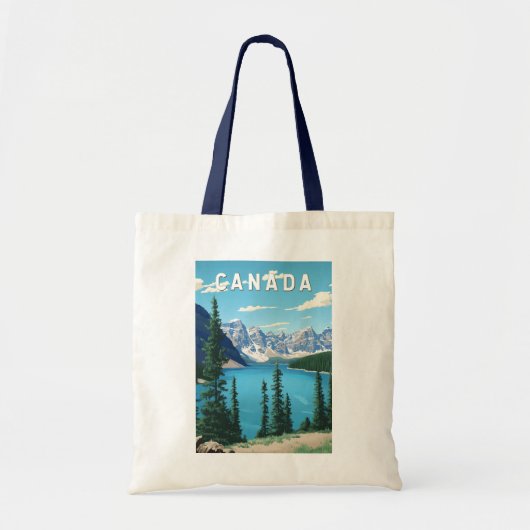 Canada Illustration Travel Art Vintage Tote Bag (Voorkant)