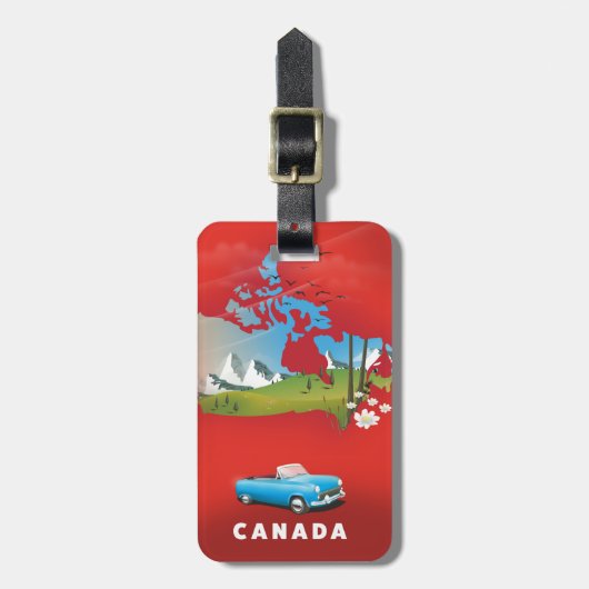 Canada illustreerde reisafdruk. bagagelabel (Voorkant verticaal)