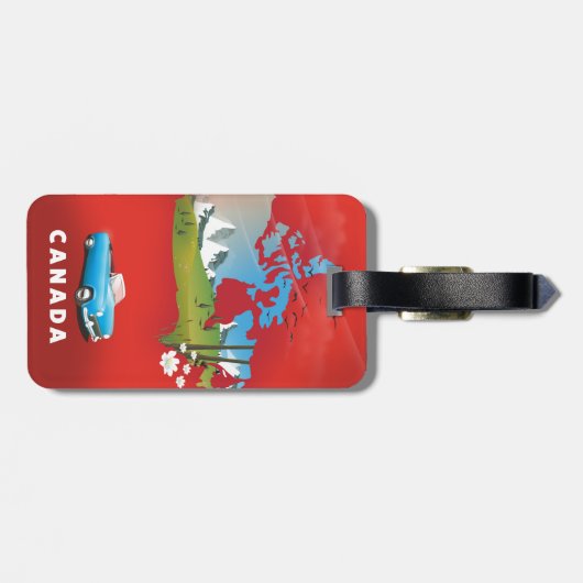 Canada illustreerde reisafdruk. bagagelabel (Achterkant horizontaal)