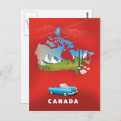 Canada illustreerde reisafdruk. briefkaart (Voorkant / Achterkant)