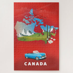 Canada illustreerde reisafdruk. legpuzzel