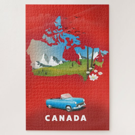 Canada illustreerde reisafdruk. legpuzzel (Verticaal)