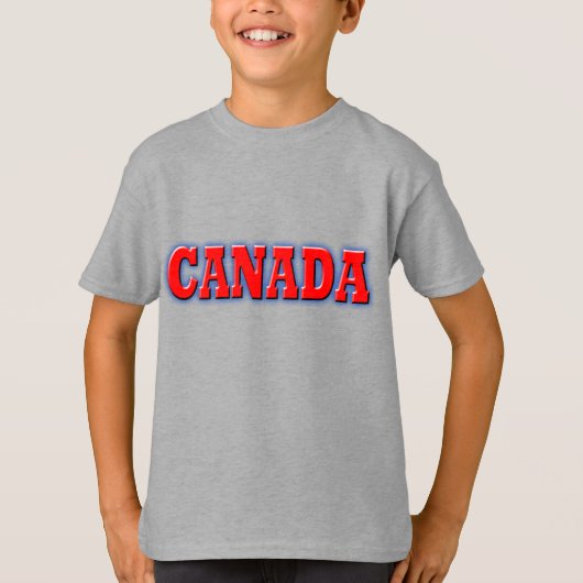 Canada in Bold Red Lettering T-shirt (Voorkant)