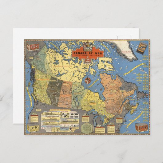 Canada in oorlog briefkaart (Voorkant / Achterkant)